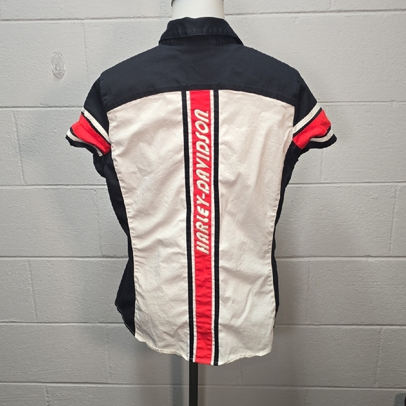 Harley-Davidson Black and Red Casual Button Down Shirt - Picture 5 of 9